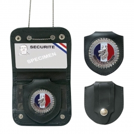 PORTE CARTES AVEC CHAINE ET MEDAILLE SECURITE