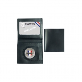 PORTE-CARTES CUIR FORMAT CB + BILLET AVEC INSIGNE SECURITE