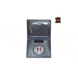 PORTE-CARTES CUIR FORMAT CB AVEC INSIGNE POLICE MUNICIPALE